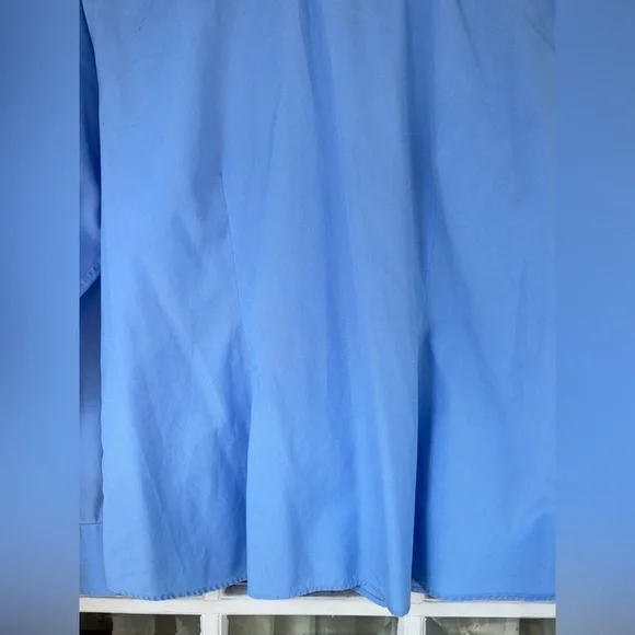 Lands’ End Mens Size 16 Solid Blue Long Sleeve Button Down Casual Collared Shirt - Picture 5 of 9